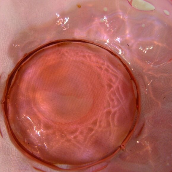 Fenton Made in USA Art Glass Melon Cranberry 3 Piece Dresser / Vanity Set - Picture 9 of 11